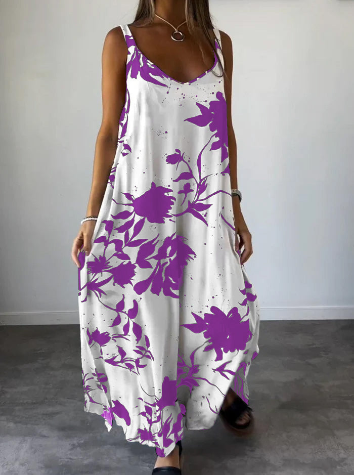 Mila Serenity Vestido de verano estampado para mujer – Vestido midi ligero con flores