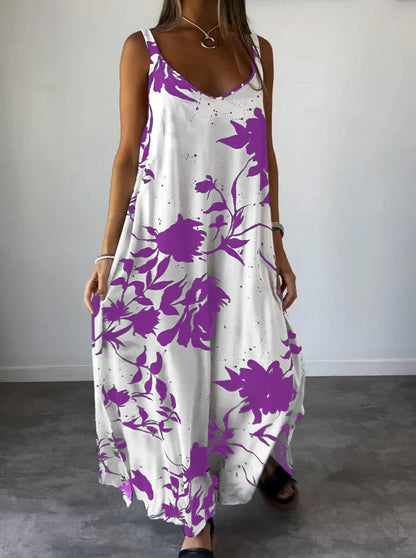 Mila Serenity Vestido de verano estampado para mujer – Vestido midi ligero con flores