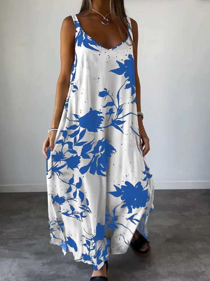 Mila Serenity Vestido de verano estampado para mujer – Vestido midi ligero con flores