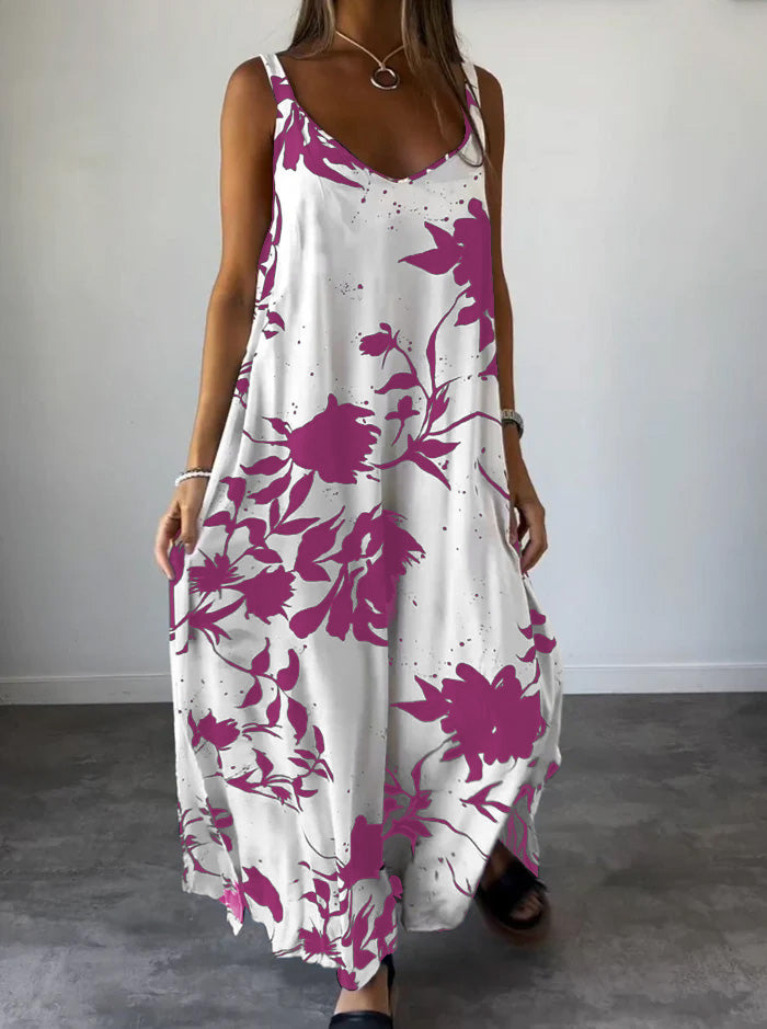 Mila Serenity Vestido de verano estampado para mujer – Vestido midi ligero con flores