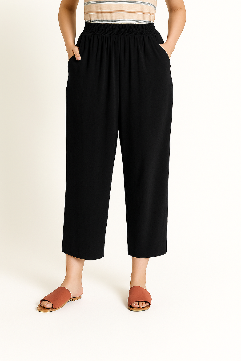 Fayen | Relaxed Fit Damesbroek met Stretch Tailleband en Praktische Zakken