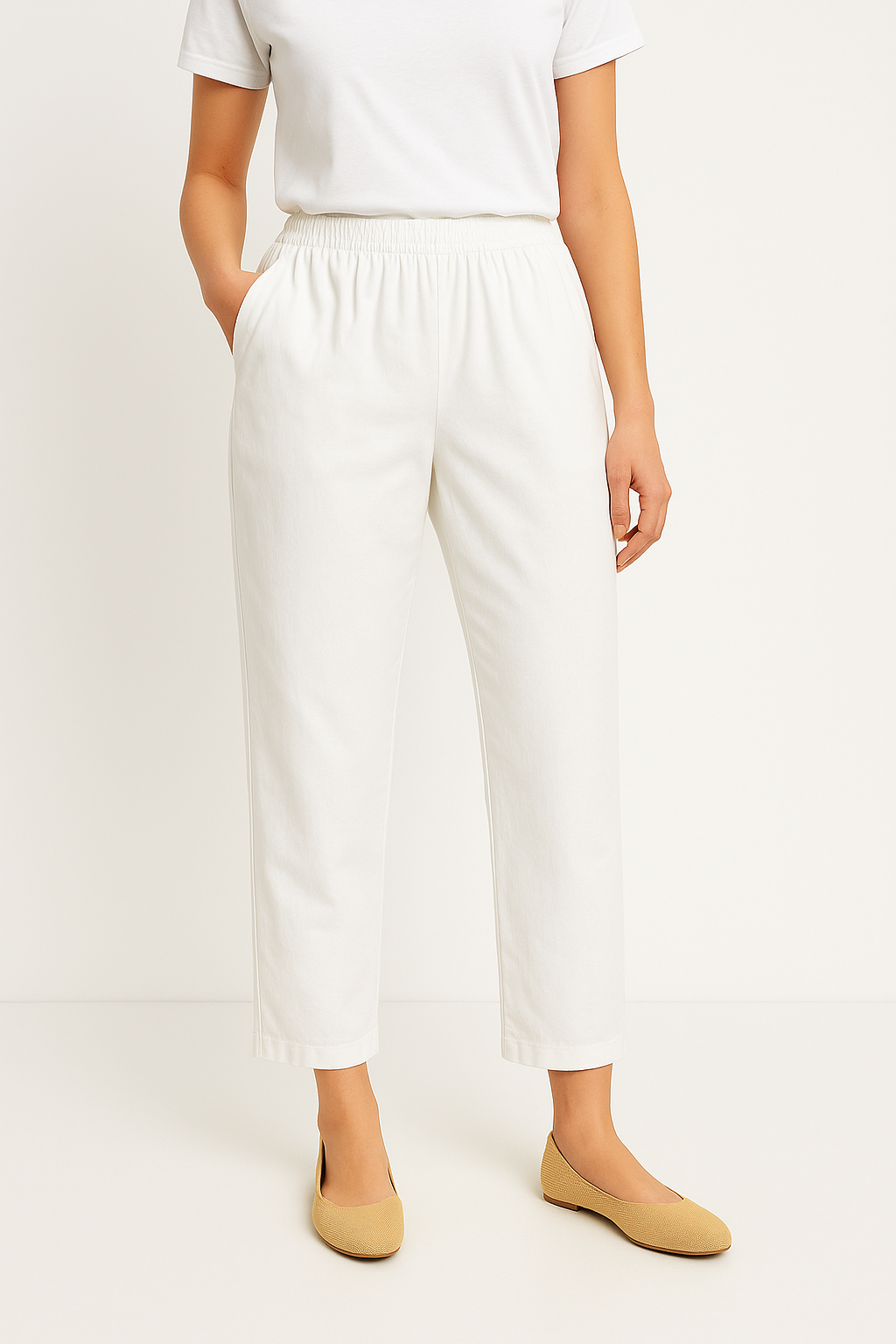 Fayen | Relaxed Fit Damesbroek met Stretch Tailleband en Praktische Zakken