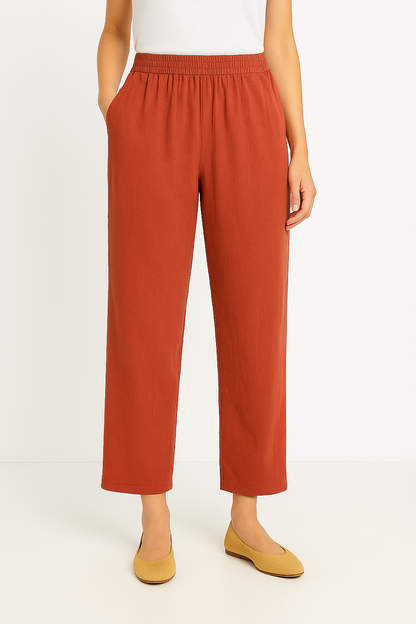 Fayen | Relaxed Fit Damesbroek met Stretch Tailleband en Praktische Zakken