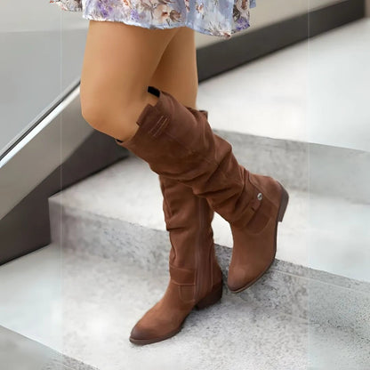 Botas de mujer Oona | Ante holgadas hasta la rodilla, elegancia casual