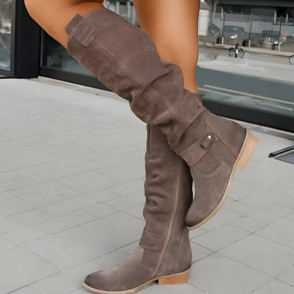 Botas de mujer Oona | Ante holgadas hasta la rodilla, elegancia casual