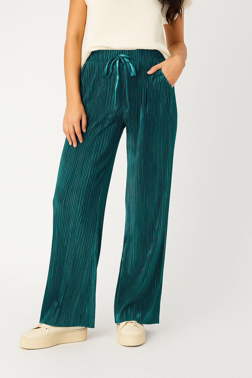 Mira | Pantalón plisado ligero para mujer con cinturilla cómoda