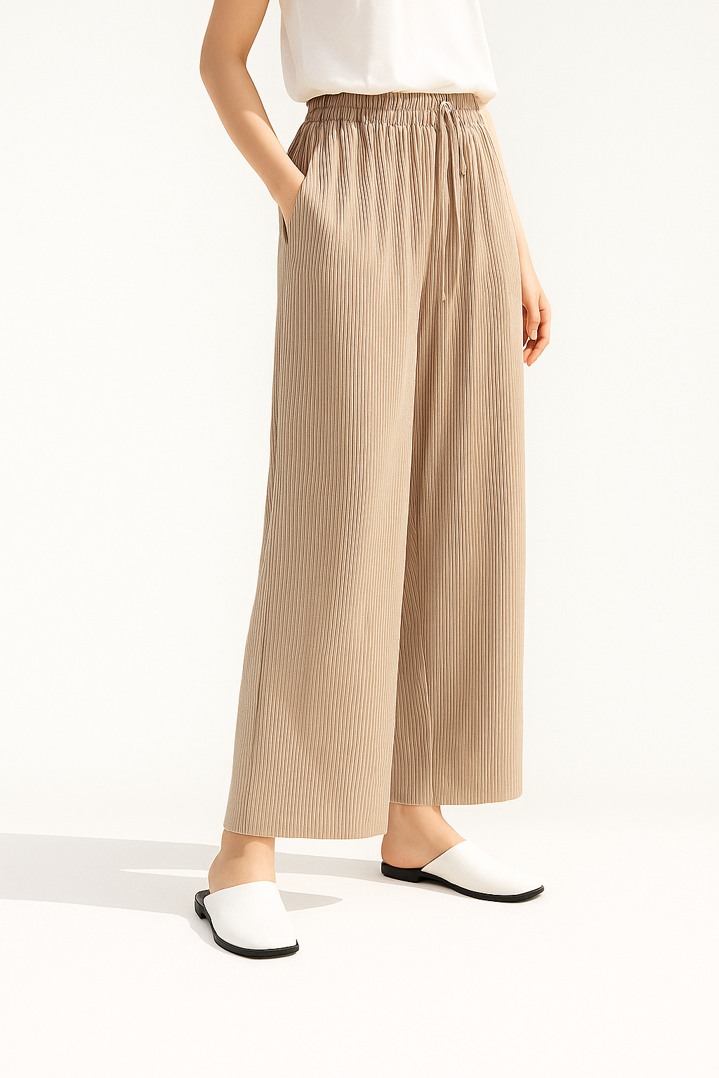 Mira | Pantalón plisado ligero para mujer con cinturilla cómoda