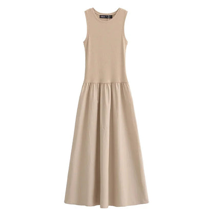 Rina Dames Vestido Midi | Material acanalado suave, Elegancia casual