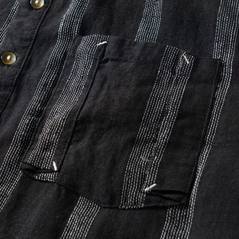 Camisa de lino Aérion para hombre – diseño retro ligero y transpirable de verano