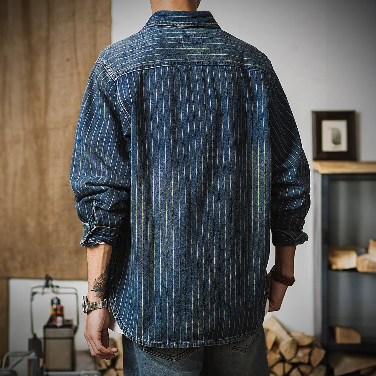Valmor Indigo Camisa de Denim para Hombre – Corte Moderno y Selvedge de Lujo