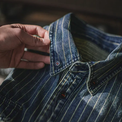 Valmor Indigo Camisa de Denim para Hombre – Corte Moderno y Selvedge de Lujo