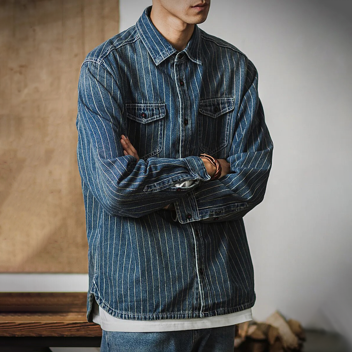 Valmor Indigo Camisa de Denim para Hombre – Corte Moderno y Selvedge de Lujo