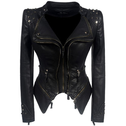 Chaqueta de motociclista Sable Dames | Negro, Ajuste entallado