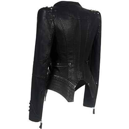 Chaqueta de motociclista Sable Dames | Negro, Ajuste entallado
