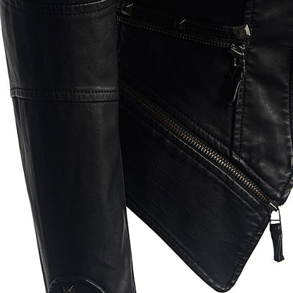 Chaqueta de motociclista Sable Dames | Negro, Ajuste entallado