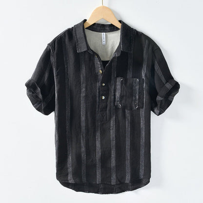 Camisa de lino Aérion para hombre – diseño retro ligero y transpirable de verano