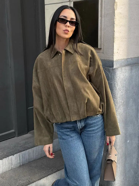 Savara Chaqueta de transición para mujer | Estilo vintage de motociclista, look casual