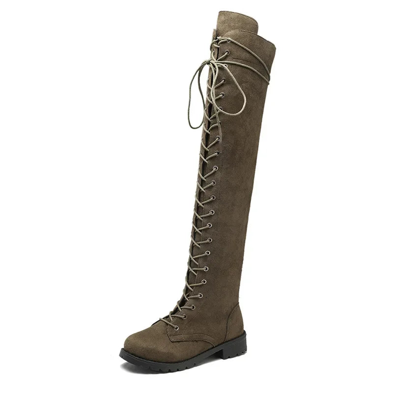 Botas altas Sorena para mujer | Diseño detallado de cordones, casual y elegante