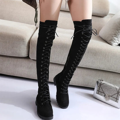 Botas altas Sorena para mujer | Diseño detallado de cordones, casual y elegante