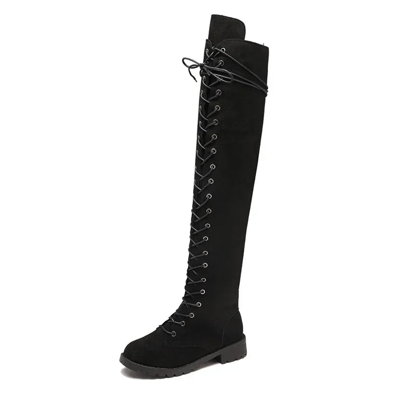 Botas altas Sorena para mujer | Diseño detallado de cordones, casual y elegante