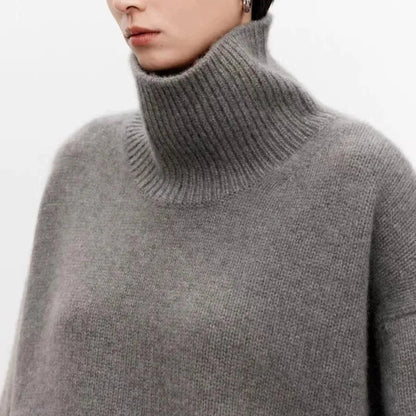 Suéter Sabrina Shape para Damas | Lana de Lujo, Suéter Casual Oversized de Cuello Alto