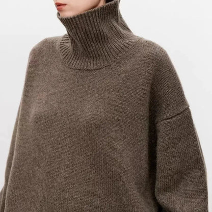 Suéter Sabrina Shape para Damas | Lana de Lujo, Suéter Casual Oversized de Cuello Alto