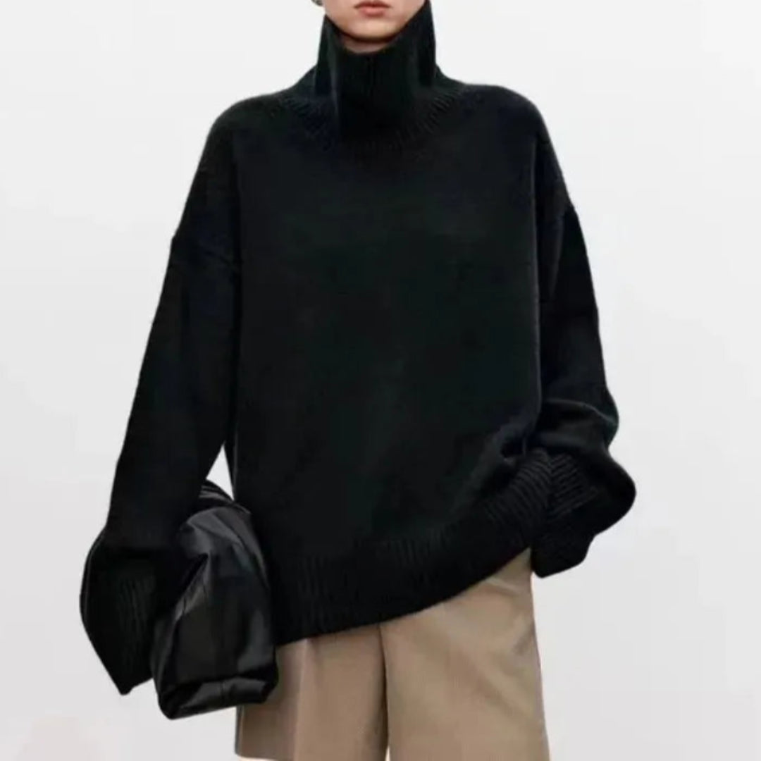 Suéter Sabrina Shape para Damas | Lana de Lujo, Suéter Casual Oversized de Cuello Alto