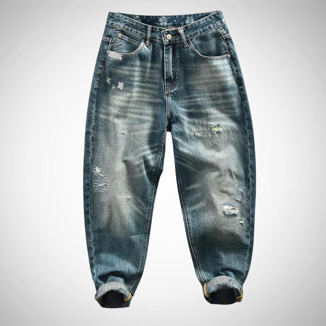 Bravden Rider Jeans Hombre Corte Recto – Denim Duradero y Estilo Holgado