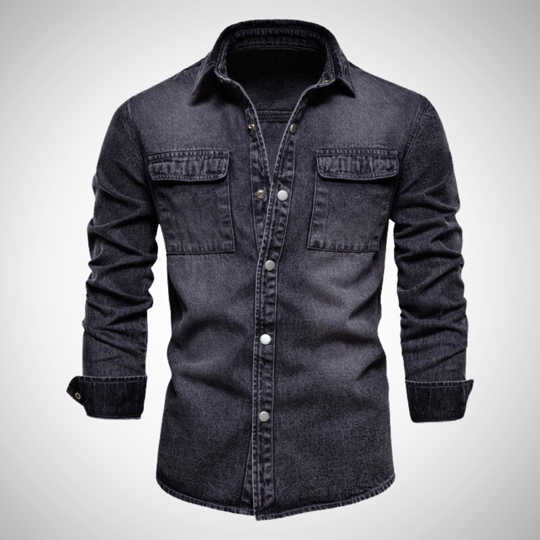 UrbanEdge Camisa Vaquera para Hombre Casual Manga Larga – Clásica, Duradera, Moderna