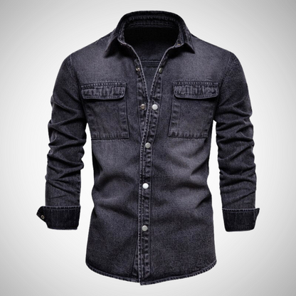 UrbanEdge Camisa Vaquera para Hombre Casual Manga Larga – Clásica, Duradera, Moderna