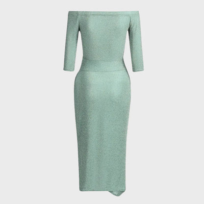 Vilja Vestido de lentejuelas para mujer – Vestido sin mangas de stretch con escote en V y detalles brillantes