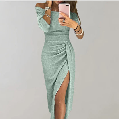 Vilja Vestido de lentejuelas para mujer – Vestido sin mangas de stretch con escote en V y detalles brillantes