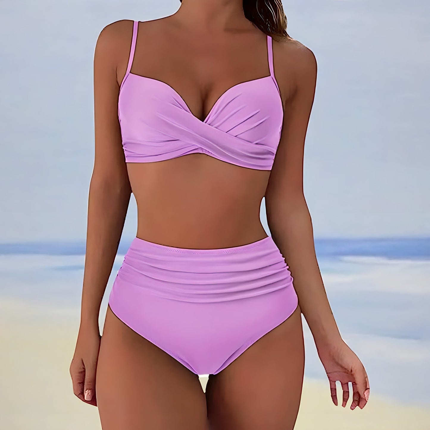 Zina Dames Bikini Set | Hoge Taille, Zwart en Comfortabel voor Zomeravonturen