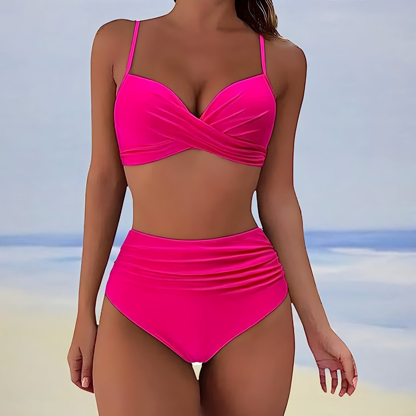 Zina Dames Bikini Set | Hoge Taille, Zwart en Comfortabel voor Zomeravonturen
