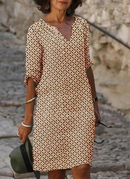 Calissa Damas Vestido de verano suelto Algodón ligero Midi