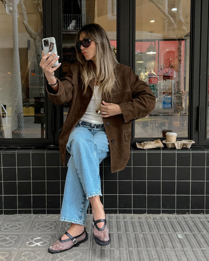 Dalia Dames Suède Chaqueta | Tela elástica suave, perfecta para otoño