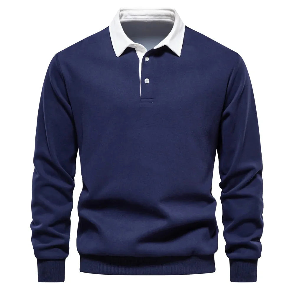 Bram – Klassiek Rugby Poloshirt Met Lange Mouwen Voor Heren