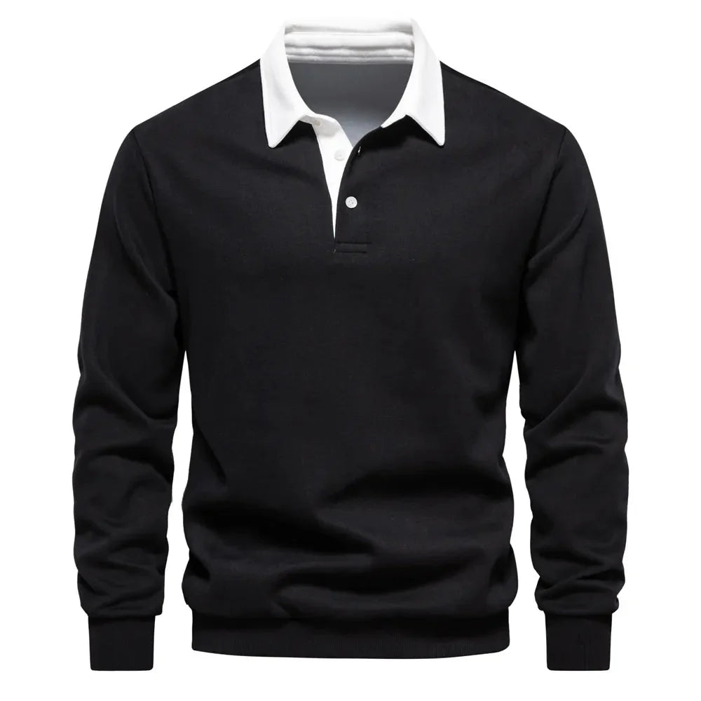 Bram – Klassiek Rugby Poloshirt Met Lange Mouwen Voor Heren