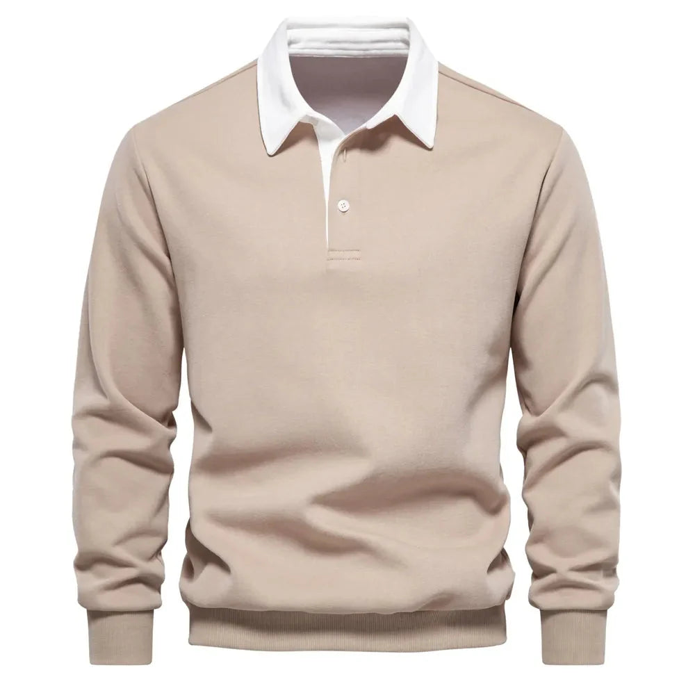 Bram – Klassiek Rugby Poloshirt Met Lange Mouwen Voor Heren