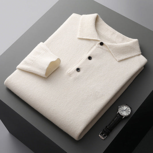 Janko | Kasjmier polosweater voor heren