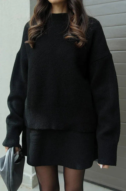 Hanna Conjunto de Punto para Dama | Suéter Suave y Falda para Otoño e Invierno