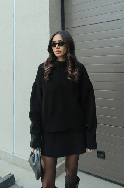 Hanna Conjunto de Punto para Dama | Suéter Suave y Falda para Otoño e Invierno