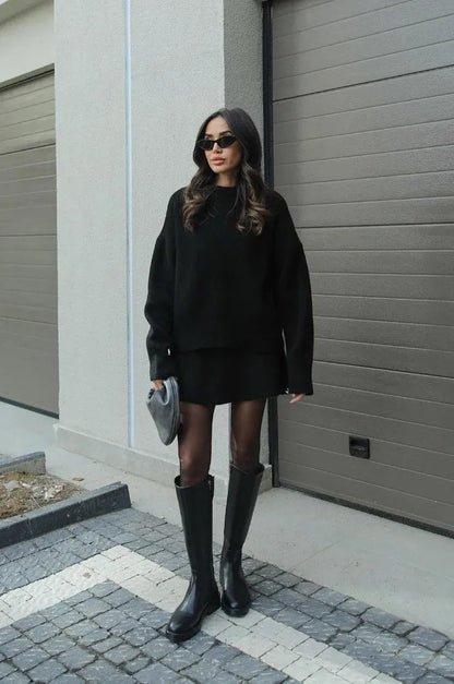 Hanna Conjunto de Punto para Dama | Suéter Suave y Falda para Otoño e Invierno
