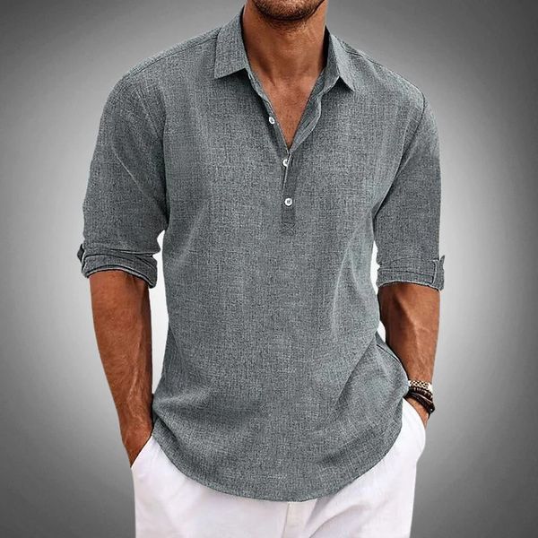 Variant image for Polo Uomo Classica in Lino - Elegante e Traspirante, Manica Corta-25