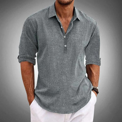 Variant image for Polo Uomo Classica in Lino - Elegante e Traspirante, Manica Corta-25