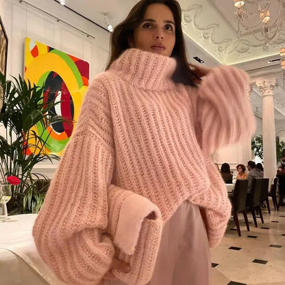 Sorelline Grof Suéter de Cuello Alto Tejido para Damas | Tela Suave, Ajuste Cómodo