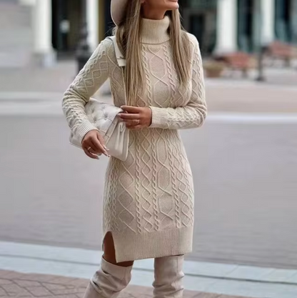 Vestido Midi de Punto Lunavine para Dama | Estilo Elegante, Mangas Largas