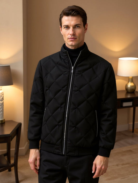 Jasper chaqueta de invierno acolchada para hombre | negro atemporal, protección cálida