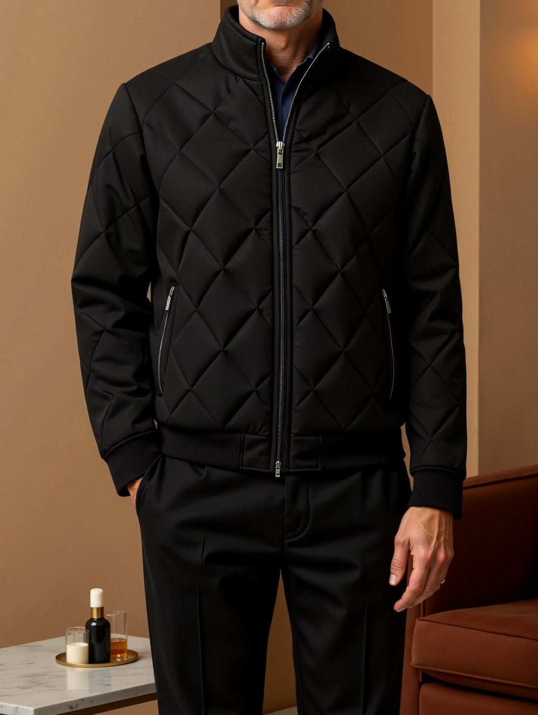 Jasper chaqueta de invierno acolchada para hombre | negro atemporal, protección cálida
