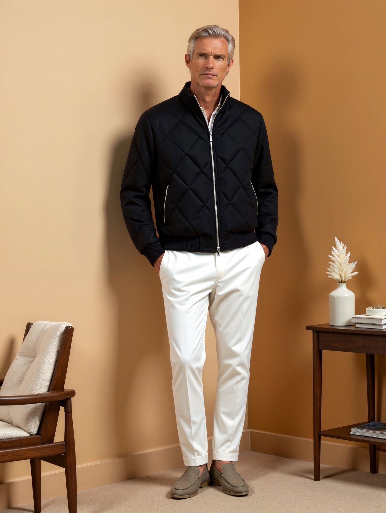 Jasper chaqueta de invierno acolchada para hombre | negro atemporal, protección cálida